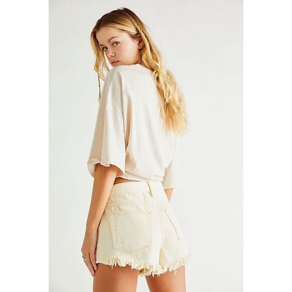 Free People High Rise Distressed Denim Shorts 'Loving Good Vibration  Women 30 - Picture 2 of 16